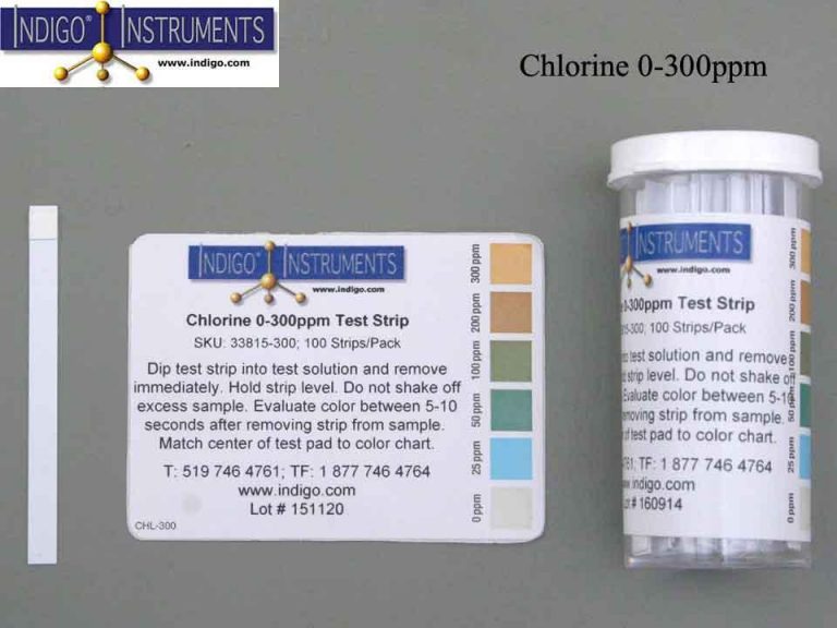 Chlorine Test Strips 300ppm Code 33815300