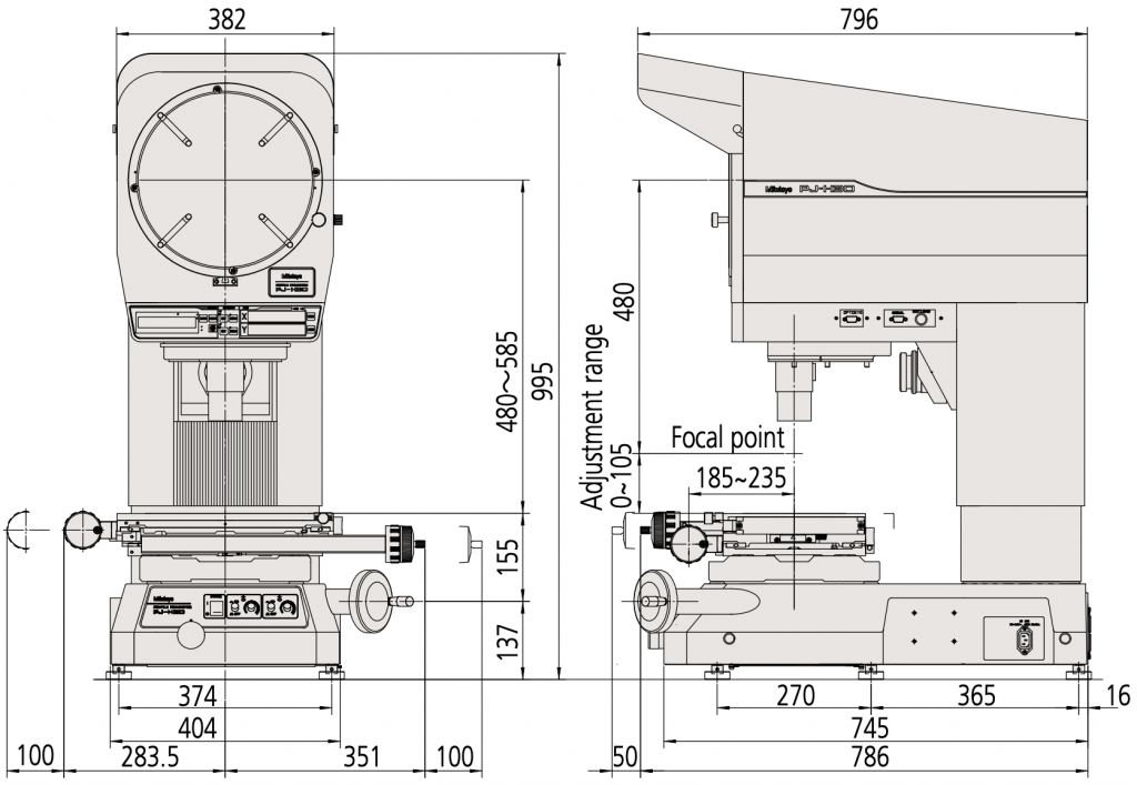 Mitutoyo Malaysia PJ-H30A2010B Profile Projector