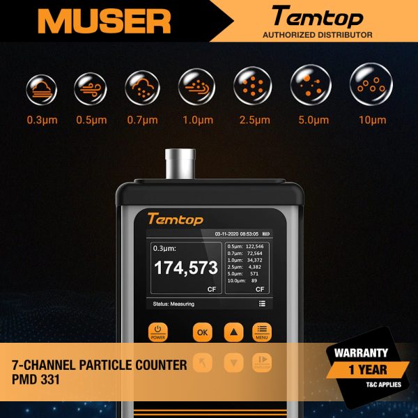 Temtop Malaysia PMD 331 7-Channel Handheld Particle Counter
