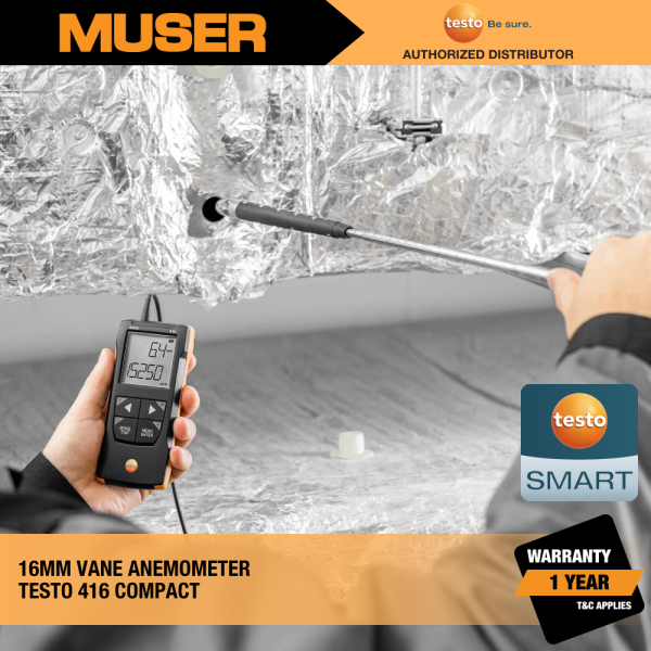 Testo Malaysia 416 (0563 0416) Digital 16 mm Vane Anemometer with App connection