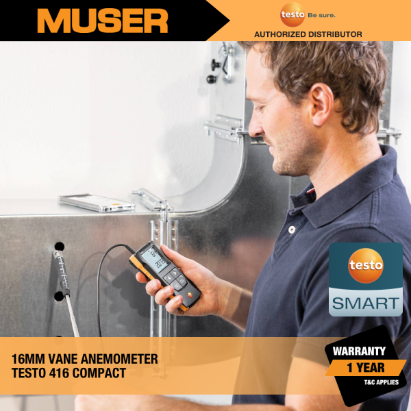 Testo Malaysia 416 (0563 0416) Digital 16 mm Vane Anemometer with App connection