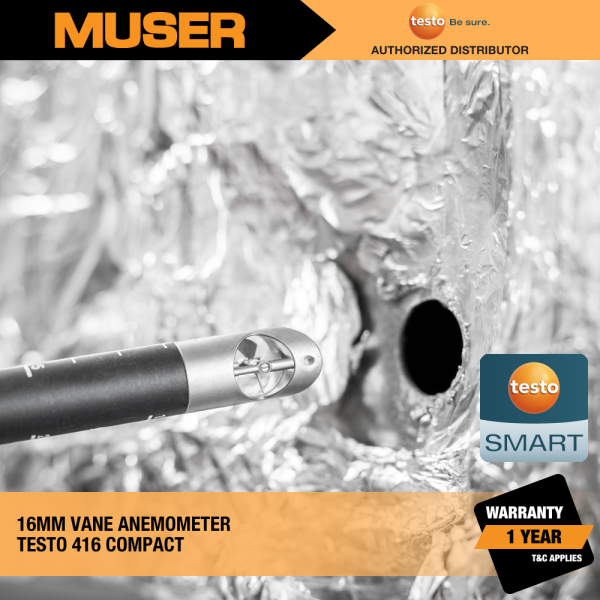 Testo Malaysia 416 (0563 0416) Digital 16 mm Vane Anemometer with App connection