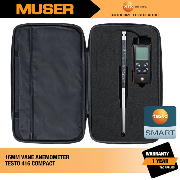 Testo Malaysia 416 (0563 0416) Digital 16 mm Vane Anemometer with App connection