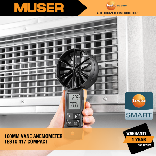 Testo Malaysia 417 (0563 0417) Digital 100 mm Vane Anemometer with App Connection