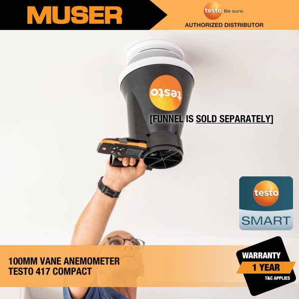 Testo Malaysia 417 (0563 0417) Digital 100 mm Vane Anemometer with App Connection