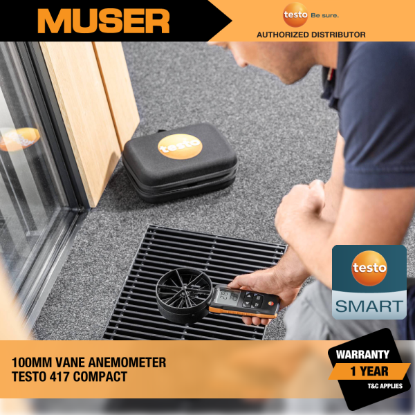 Testo Malaysia 417 (0563 0417) Digital 100 mm Vane Anemometer with App Connection