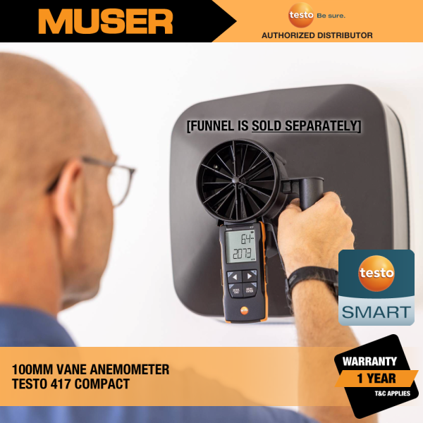 Testo Malaysia 417 (0563 0417) Digital 100 mm Vane Anemometer with App Connection