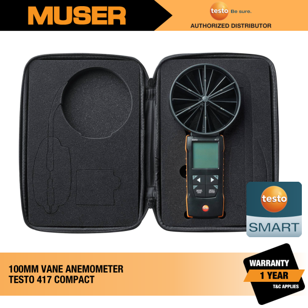Testo Malaysia 417 (0563 0417) Digital 100 mm Vane Anemometer with App Connection